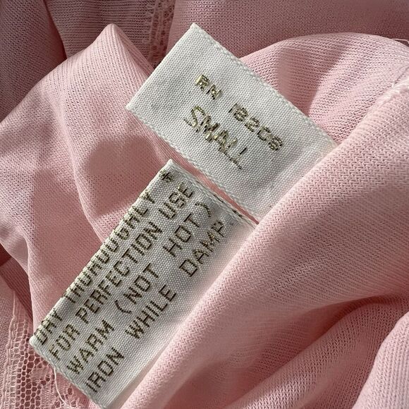 Vintage Nightgown Claire Sandra Lucie Ann Beverly Hills Pink Romantic Gown S - Picture 4 of 9
